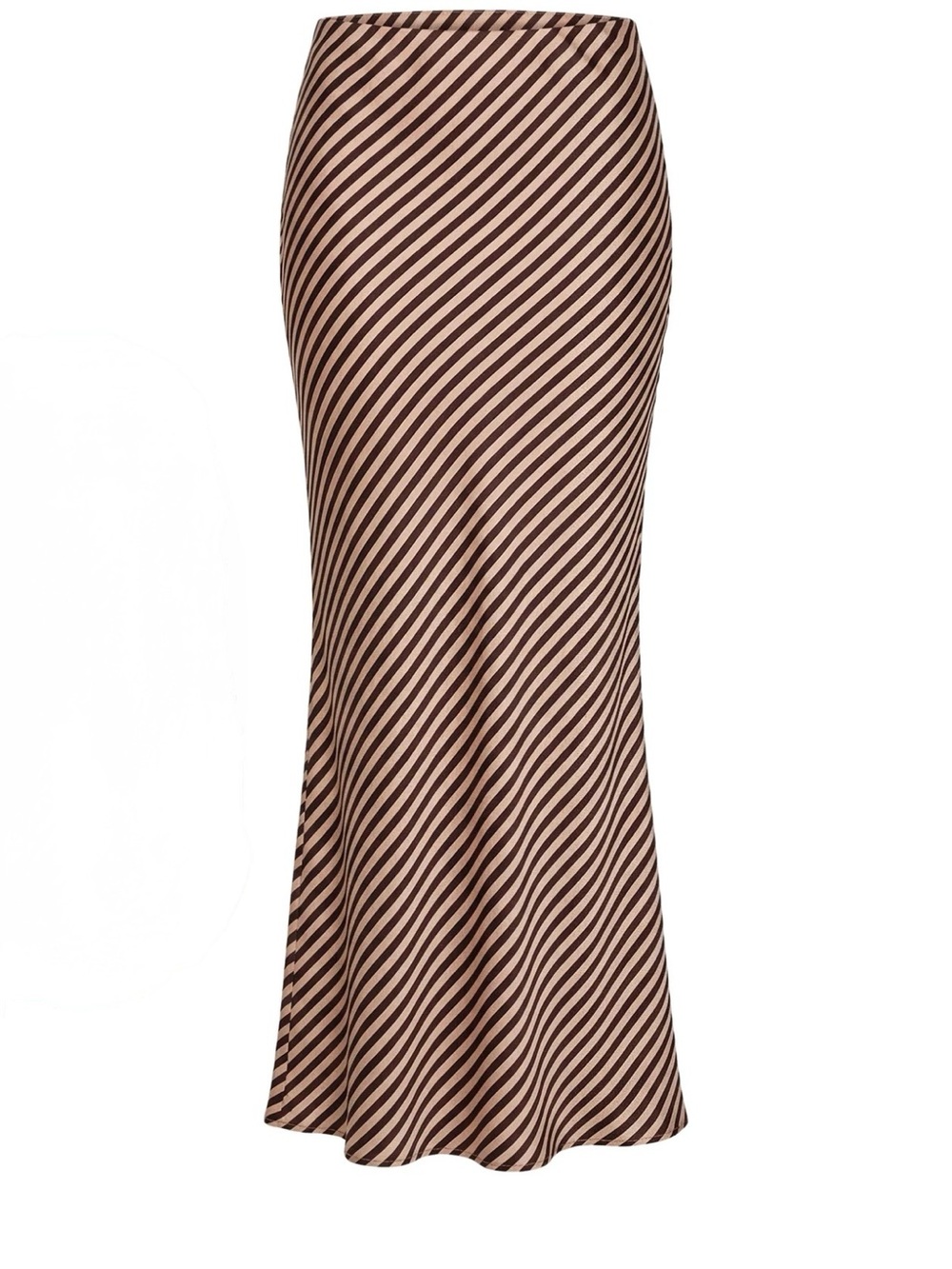 Princess Polly Diagonal Striped Maxi Skirt in Beige and Brown